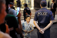 During the visit of Angela Merkel, Abovyan Str. Yerevan